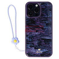 Accesorii GSM - Noutati: Accesoriu tip bratara din silicon Flower pentru husa telefon mobil LAVENDER