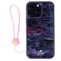 Accesorii GSM - Noutati: Accesoriu tip bratara din silicon Flower pentru husa telefon mobil PINK