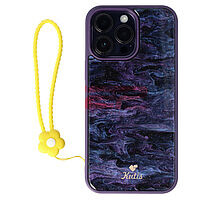 Accesorii GSM - Noutati: Accesoriu tip bratara din silicon Flower pentru husa telefon mobil YELLOW