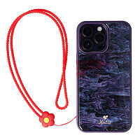 Accesorii GSM - Suport & Docking telefon mobil: Snur telefon mobil din silicon Flower RED