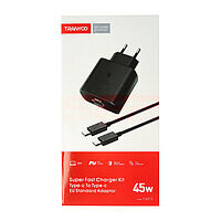 Accesorii GSM - Incarcatoare retea: Incarcator retea Fast Charge Type-C - Type-C 45W TRANYOO T-SA7C BLACK