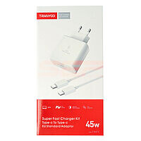 Accesorii GSM - Incarcatoare: Incarcator retea Fast Charge Type-C - Type-C 45W TRANYOO T-SA7C WHITE