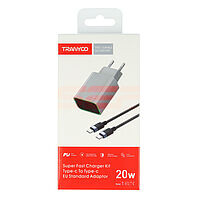 Accesorii GSM - Incarcatoare: Incarcator retea Fast Charge USB-C - Type-C 20W TRANYOO T-EU7 C