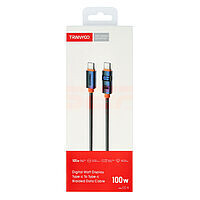 Accesorii GSM - Cablu date Fast Charge: Cablu date Digital Display Type-C - Type-C 100W Fast Charge TRANYOO CC-6