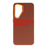 Accesorii GSM - Leather Back Cover: Toc TPU Vegan Leather Samsung Galaxy S24 Brown