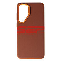 Accesorii GSM - Leather Back Cover: Toc TPU Vegan Leather Samsung Galaxy S24 Plus Brown