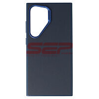 Accesorii GSM - Leather Back Cover: Toc TPU Vegan Leather Samsung Galaxy S24 Ultra Blue