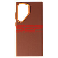 Accesorii GSM - Leather Back Cover: Toc TPU Vegan Leather Samsung Galaxy S24 Ultra Brown