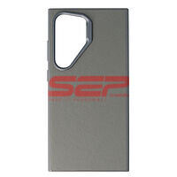 Accesorii GSM - Leather Back Cover: Toc TPU Vegan Leather Samsung Galaxy S24 Ultra Grey