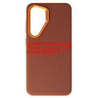 Accesorii GSM - Leather Back Cover: Toc TPU Vegan Leather Samsung Galaxy S25 Brown