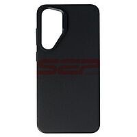 Accesorii GSM - Leather Back Cover: Toc TPU Vegan Leather Samsung Galaxy S25 Plus Black