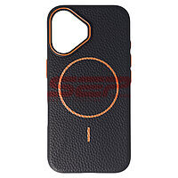 Accesorii GSM - Leather Back Cover: Toc Luxury Leather Magsafe Apple iPhone 16 BLACK