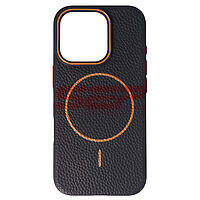 Accesorii GSM - Leather Back Cover: Toc Luxury Leather Magsafe Apple iPhone 16 Pro BLACK