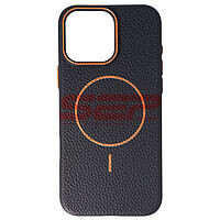 Accesorii GSM - Leather Back Cover: Toc Luxury Leather Magsafe Apple iPhone 16 Pro Max BLACK