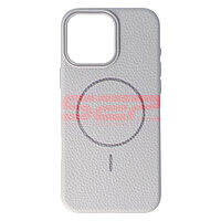 Accesorii GSM - Leather Back Cover: Toc Luxury Leather Magsafe Apple iPhone 16 Pro Max GREY