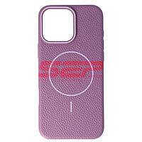 Accesorii GSM - Leather Back Cover: Toc Luxury Leather Magsafe Apple iPhone 16 Pro Max PURPLE