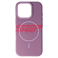 Accesorii GSM - Leather Back Cover: Toc Luxury Leather Magsafe Apple iPhone 16 Pro PURPLE