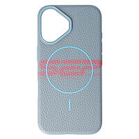 Accesorii GSM - Leather Back Cover: Toc Luxury Leather Magsafe Apple iPhone 16 SKY BLUE