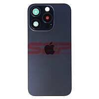 Accesorii GSM - Capac spate telefon mobil: Capac baterie iPhone 15 Pro BLUE (cu geam camere si clame)