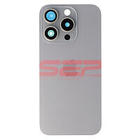 Accesorii GSM - Capac spate telefon mobil: Capac baterie iPhone 15 Pro TITANIUM (cu geam camere si clame)
