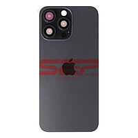 Accesorii GSM - Capac spate telefon mobil: Capac baterie iPhone 15 Pro Max BLACK (cu geam camere si clame)