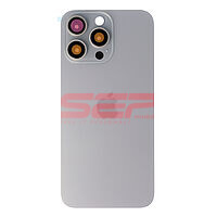 Accesorii GSM - Capac spate telefon mobil: Capac baterie iPhone 15 Pro Max TITANIUM (cu geam camere si clame)