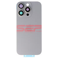 Accesorii GSM - Capac spate telefon mobil: Capac baterie iPhone 16 Pro Max NATURAL TITANIUM (cu geam camere si clame)