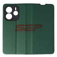 Accesorii GSM - : Toc FlipCover Leather Xiaomi Redmi Note 14 5G Dark Green