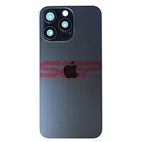 Accesorii GSM - Capac spate telefon mobil: Capac baterie iPhone 15 Pro Max BLUE (cu geam camere si clame)