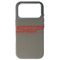 Accesorii GSM - Toc TPU Vegan Leather: Toc TPU Vegan Leather Apple iPhone 17 Pro Grey