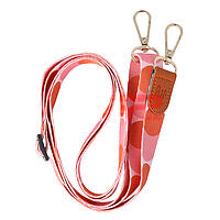 Accesorii GSM - Snur textil dublu telefon mobil: Snur textil dublu telefon mobil cu carabine Pink Polka