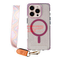 Accesorii GSM - Noutati: Accesoriu tip bratara textil cu carabina Pastel Clouds