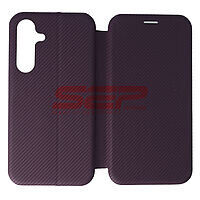 Accesorii GSM - Noutati: Toc FlipCover Round Carbon Samsung Galaxy A15 5G Plum