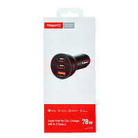 Incarcator auto 78W 2 x PD 30W + QC 5.0 cu cablu Type-C Tranyoo T-C25