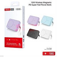 Accesorii GSM - Powerbank: Acumulator universal extern Powerbank Magnetic Wireless 10000mAh 15W Tranyoo T-F25 BLACK