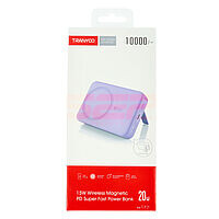 Accesorii GSM - Powerbank: Acumulator universal extern Powerbank Magnetic Wireless 10000mAh 15W Tranyoo T-F25 PURPLE