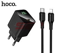 Incarcator retea Fast Charge Type-C - Lightning 20W cu display digital Hoco. CS82A