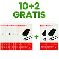 Accesorii GSM - Incarcatoare retea: SET 10 + 2 GRATIS Incarcator retea Fast Charge Type-C - Type-C 45W TRANYOO T-SA7C BLACK