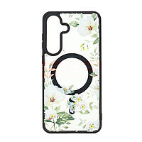 Accesorii GSM - Noutati: Toc TPU+PC MagSafe Botanical Samsung Galaxy S25 FE White Magnolia