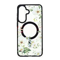 Accesorii GSM - Noutati: Toc TPU+PC MagSafe Botanical Samsung Galaxy A37 White Magnolia