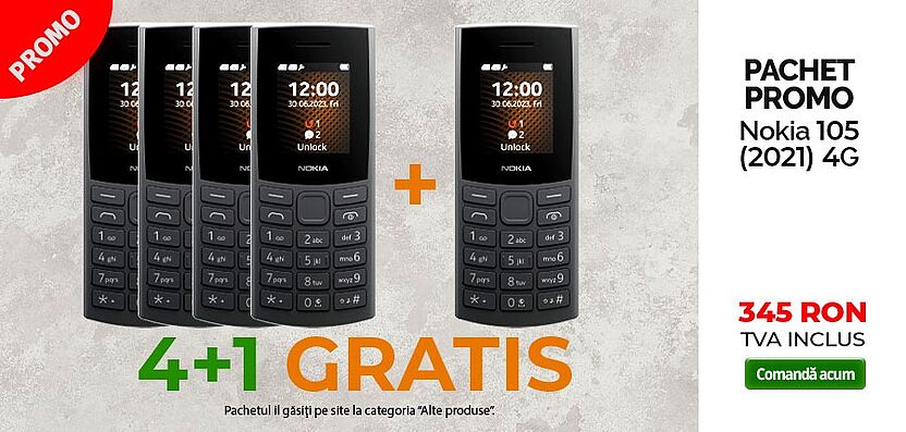 Pachet promo Nokia 105 (2021) 4G 5 + 1 GRATIS !!!